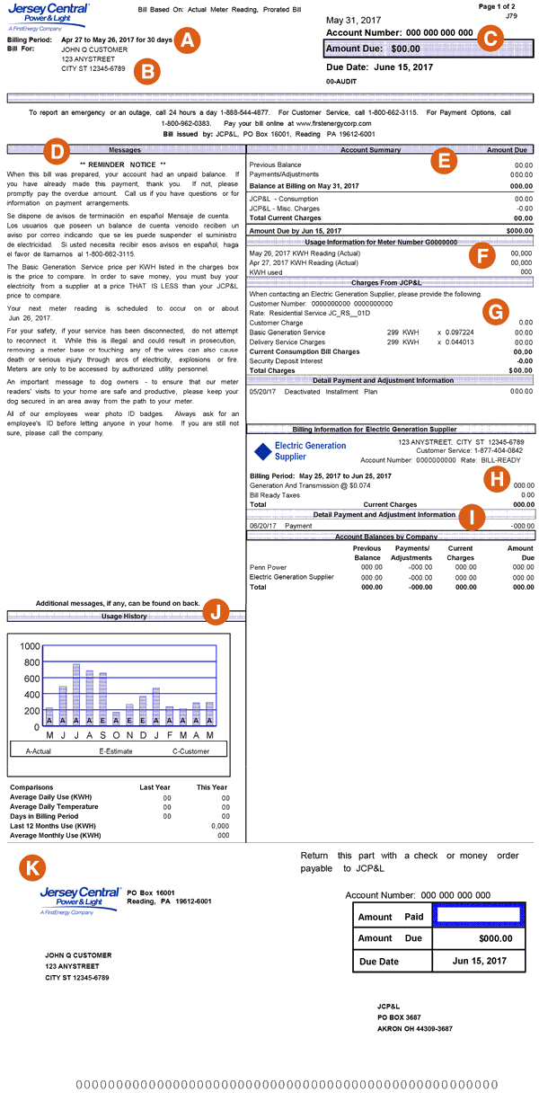 Jersey Central Power Light Bill
