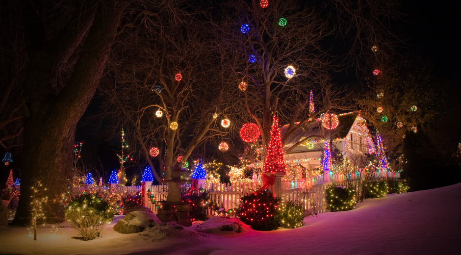 Holiday house decorated