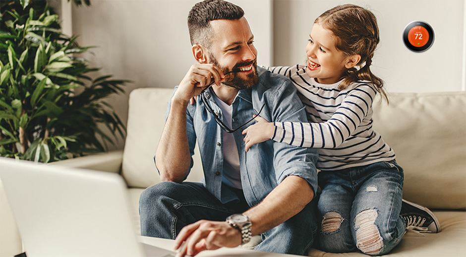 father daughter smiling