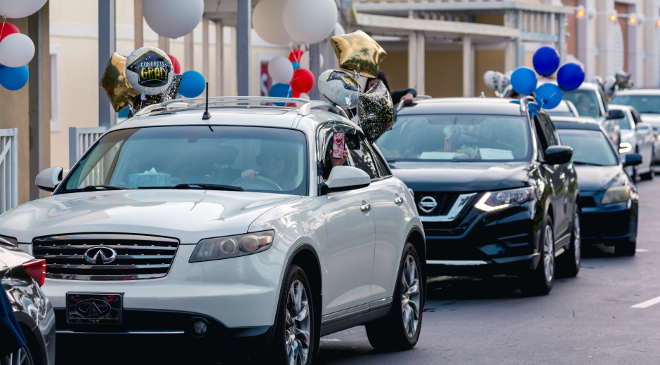 COVID drive-by parade celebration