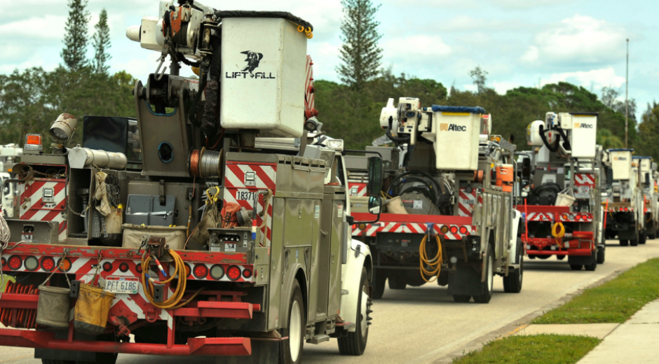 JCP&L Trucks Restoring Power