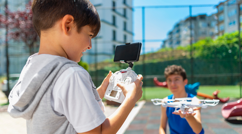 Boy with drone