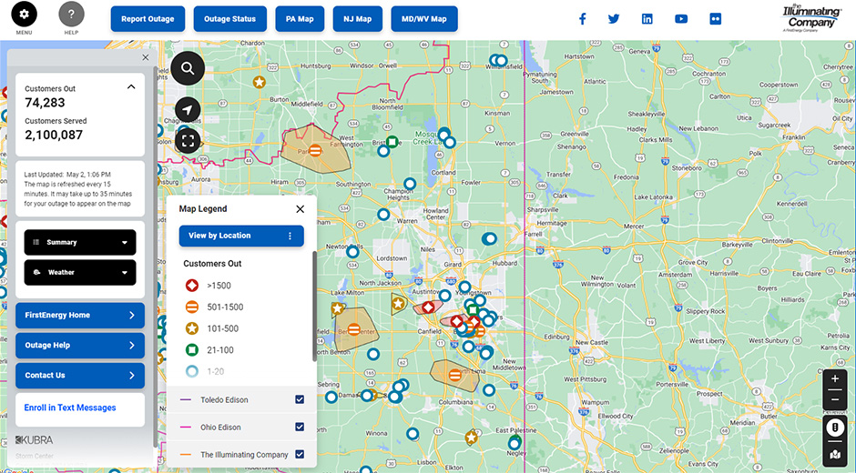 New 24/7 Outage Map