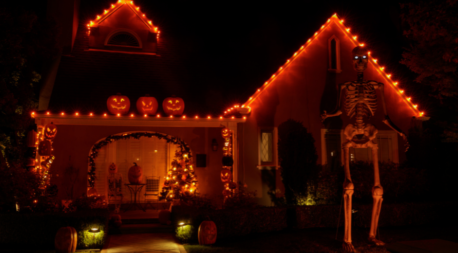 Spooky house decorated